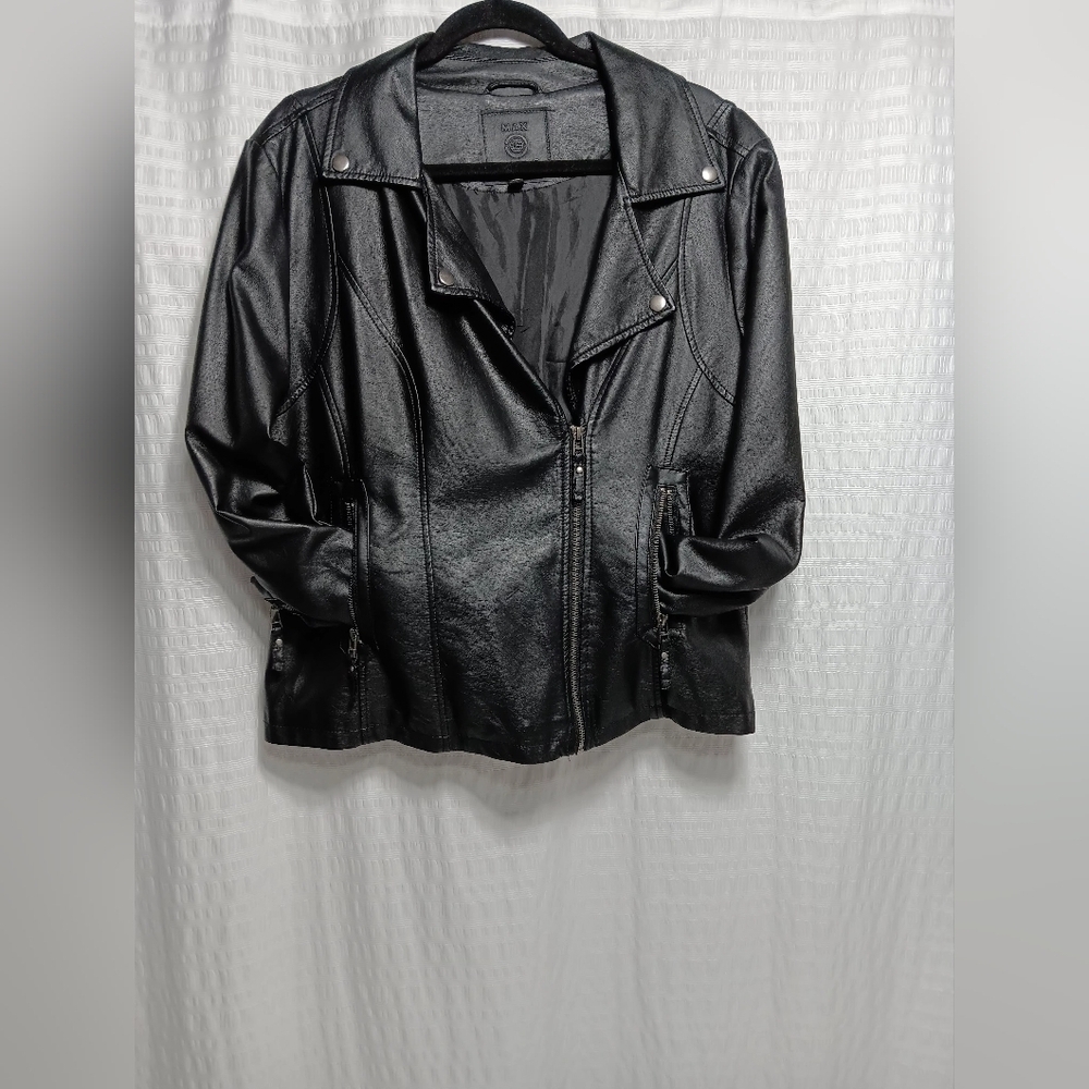 Max Studio Faux leather ladies moto jacket